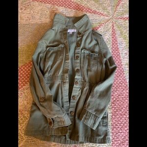 Girl’s green utility jacket